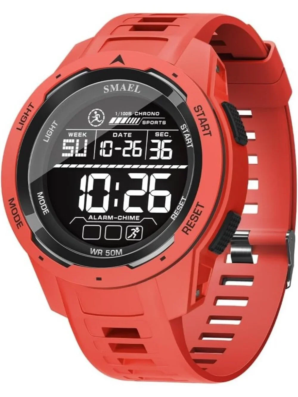 Men's Red Analog Quartz Sports Waterproof Military Casual LED Digital Watch